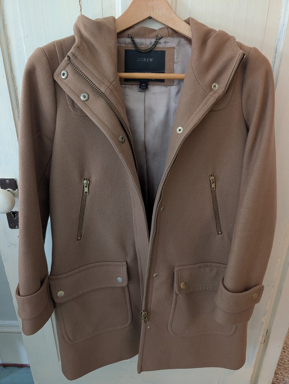 J. Crew Melton Wool Duffle Coat Size 4P